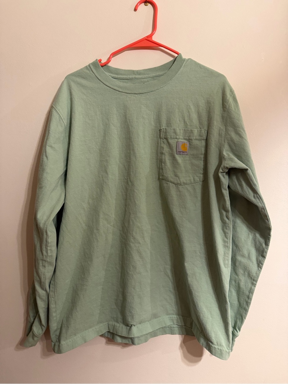Carhartt Long-Sleeve Pocket T-Shirt in Sage Green men’s size Large